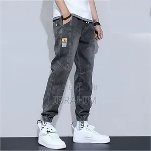 Comfortable Breathing Elastic Denim Jeans-styled Jogger Pants F4 Men