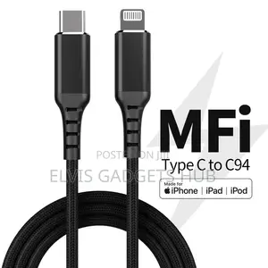 Pd3ow Mfi Certified Fast Charger Usb-C to Lightning Fast Cable