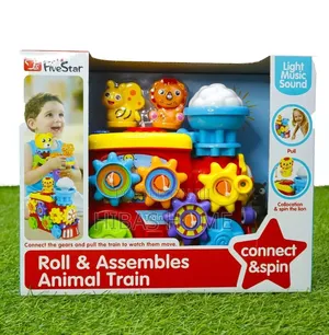 Connect Spin Roll Assembles Animal Train Toy