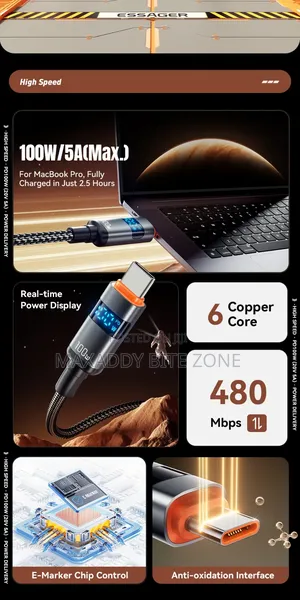 Essager Type C to Type C Cable for Macbook N Data Transfer