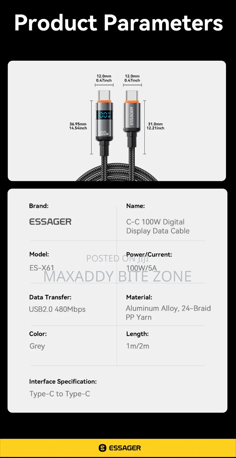 Essager Type C to Type C Cable for Macbook N Data Transfer