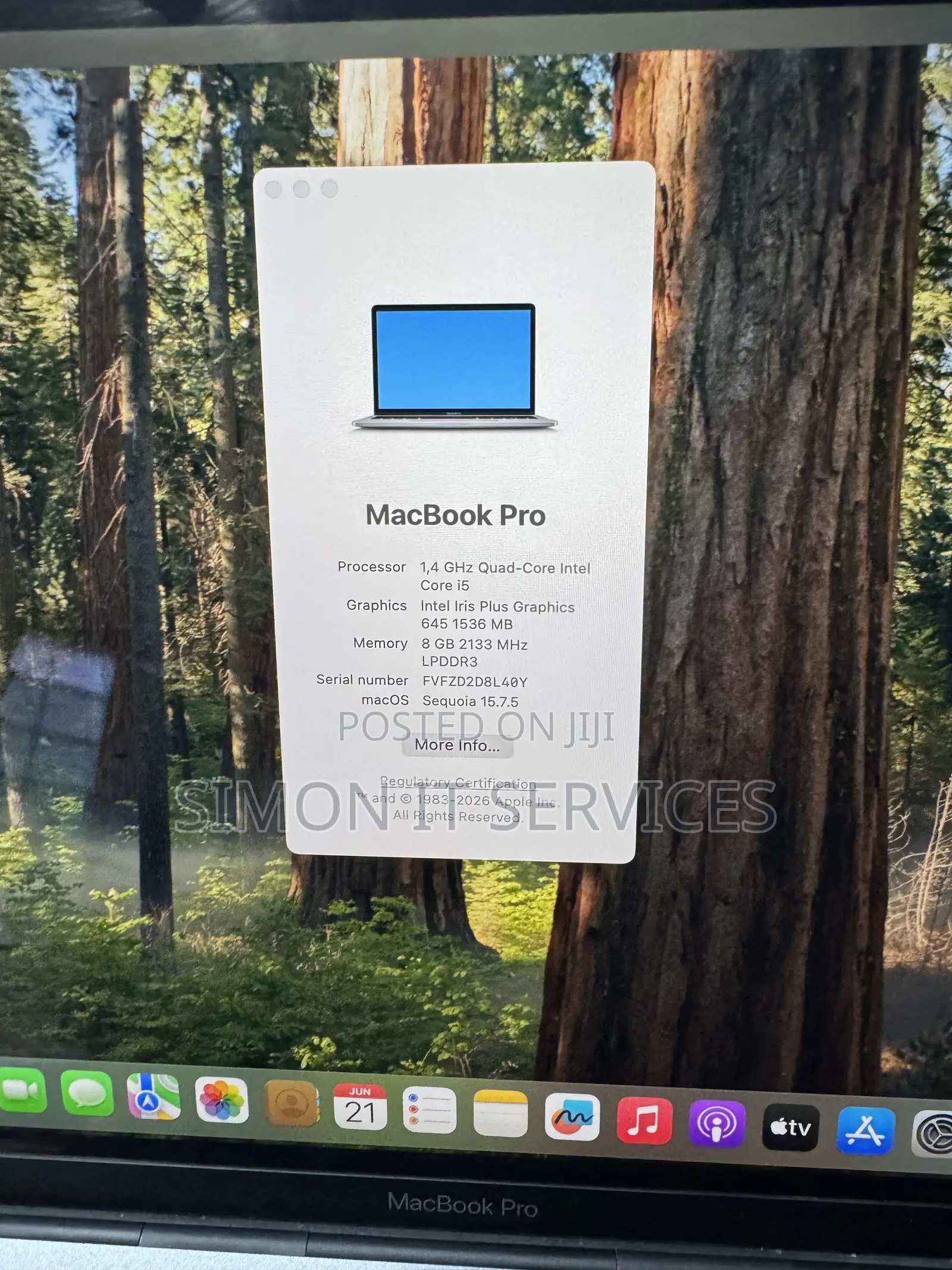 Laptop Apple MacBook Pro 2019 8GB Intel Core i5 SSD 128GB