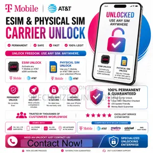 Usa T-Mobile Att Esim All iPhone Unlocking Permanently Sim Carrier