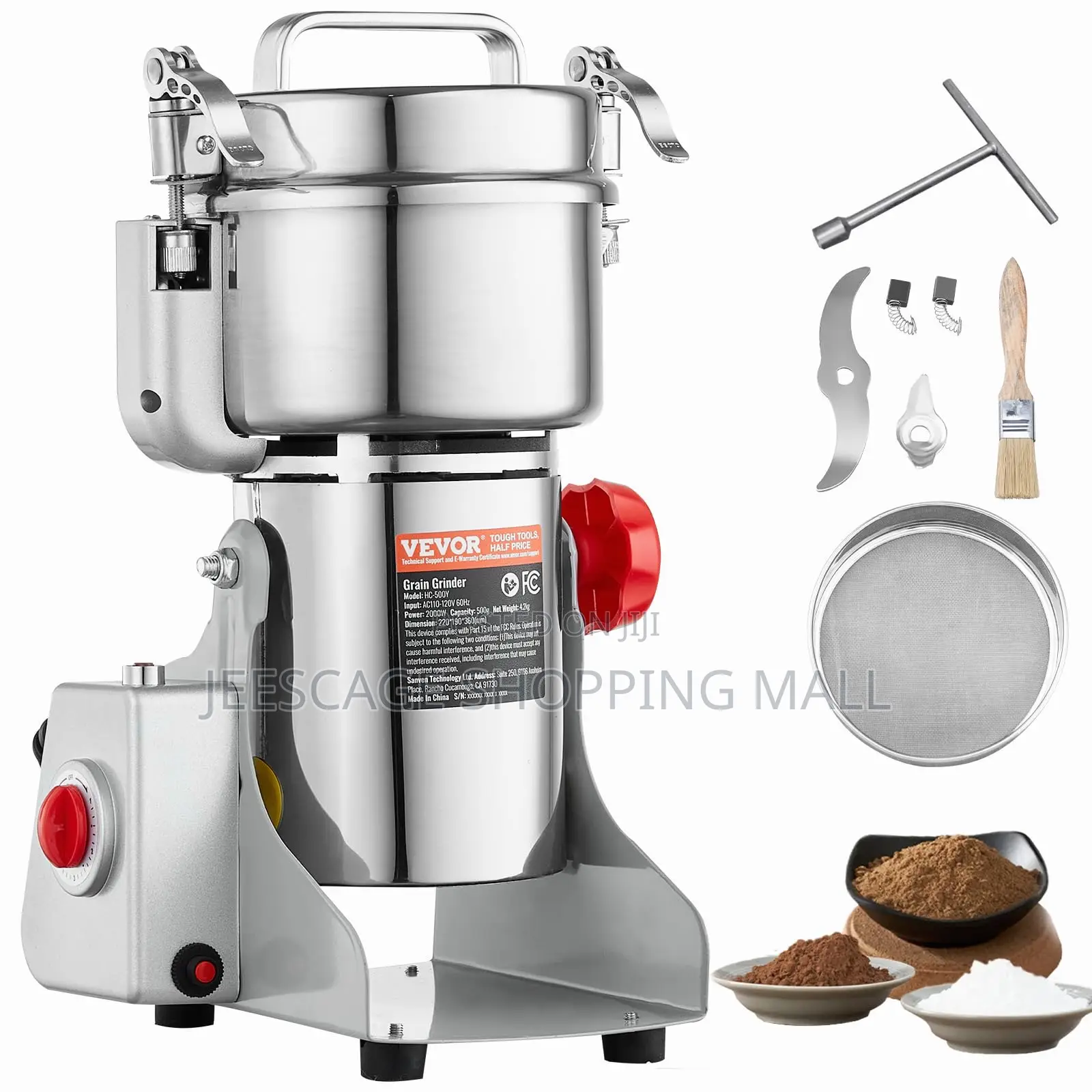 Vevor 2000w High-Speed Electric Grain Grinder Spice Mill