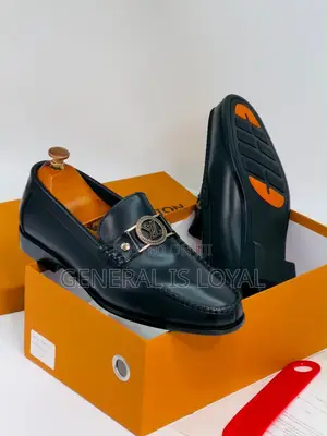 Louis Vuitton Black Leather Men’S Loafers Shoe