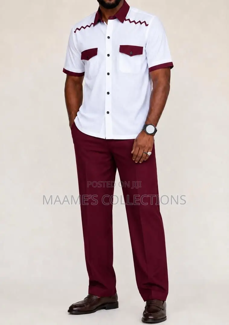 Men's Short Sleeve Top and Long Pants Set
