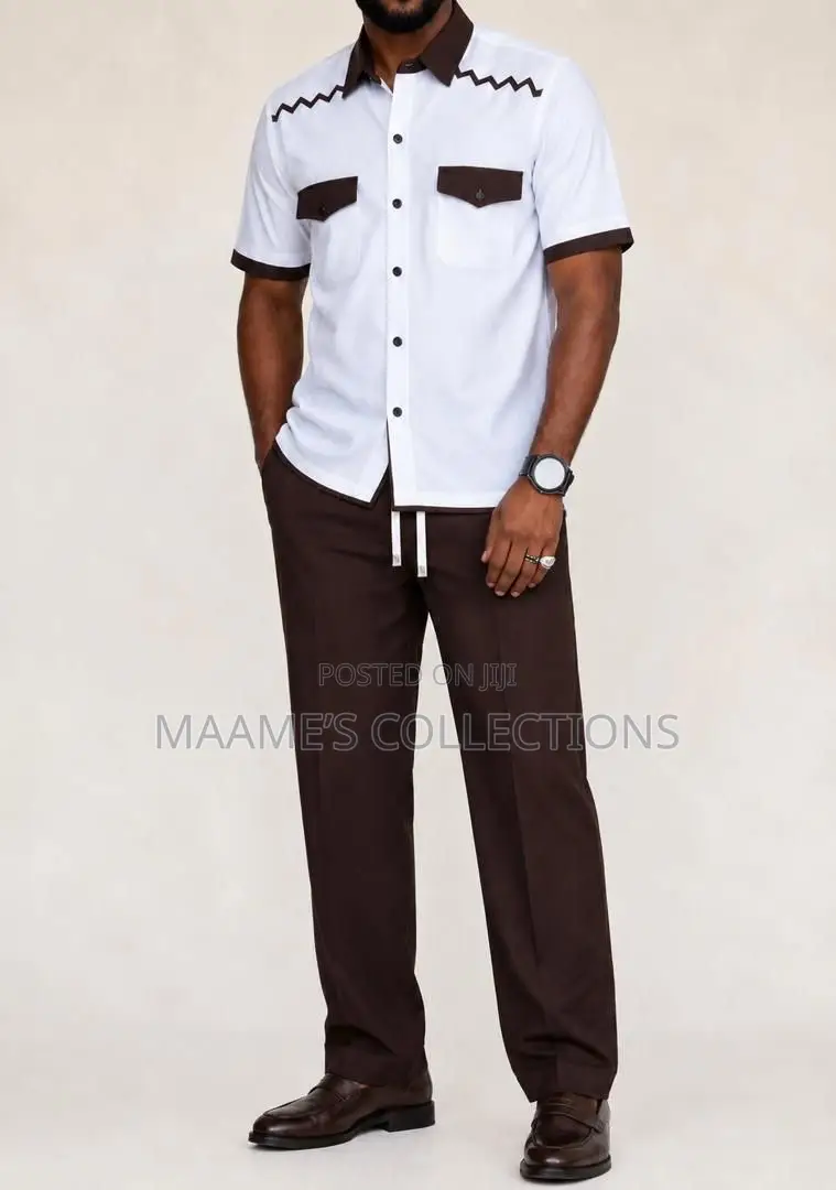 Men's Short Sleeve Top and Long Pants Set