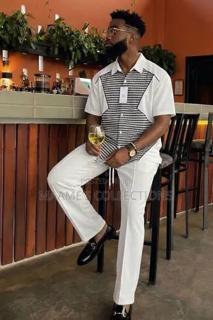 Men's Short Sleeve Top and Long Pants Set