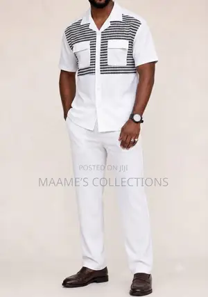 Men's Short Sleeve Top and Long Pants Set