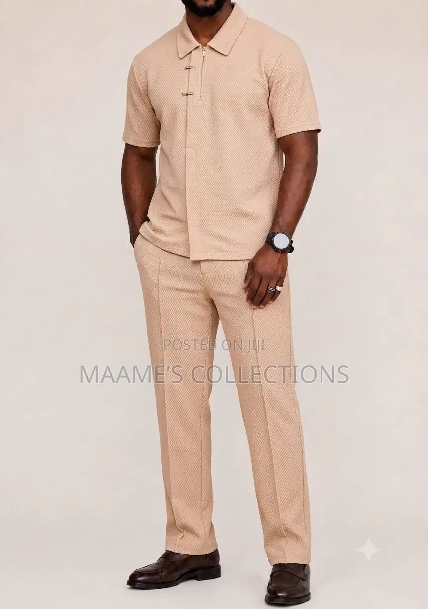 Men's Short Sleeve Top and Long Pants Set