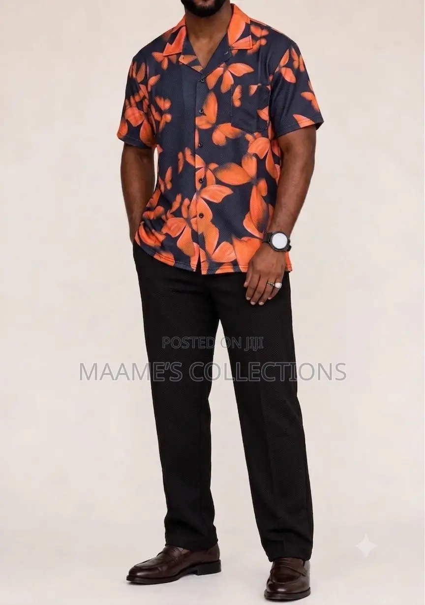 Men's Short Sleeve Top and Long Pants Set
