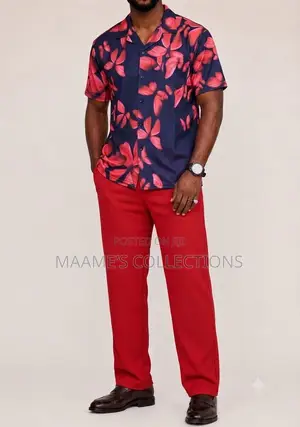 Men's Short Sleeve Top and Long Pants Set