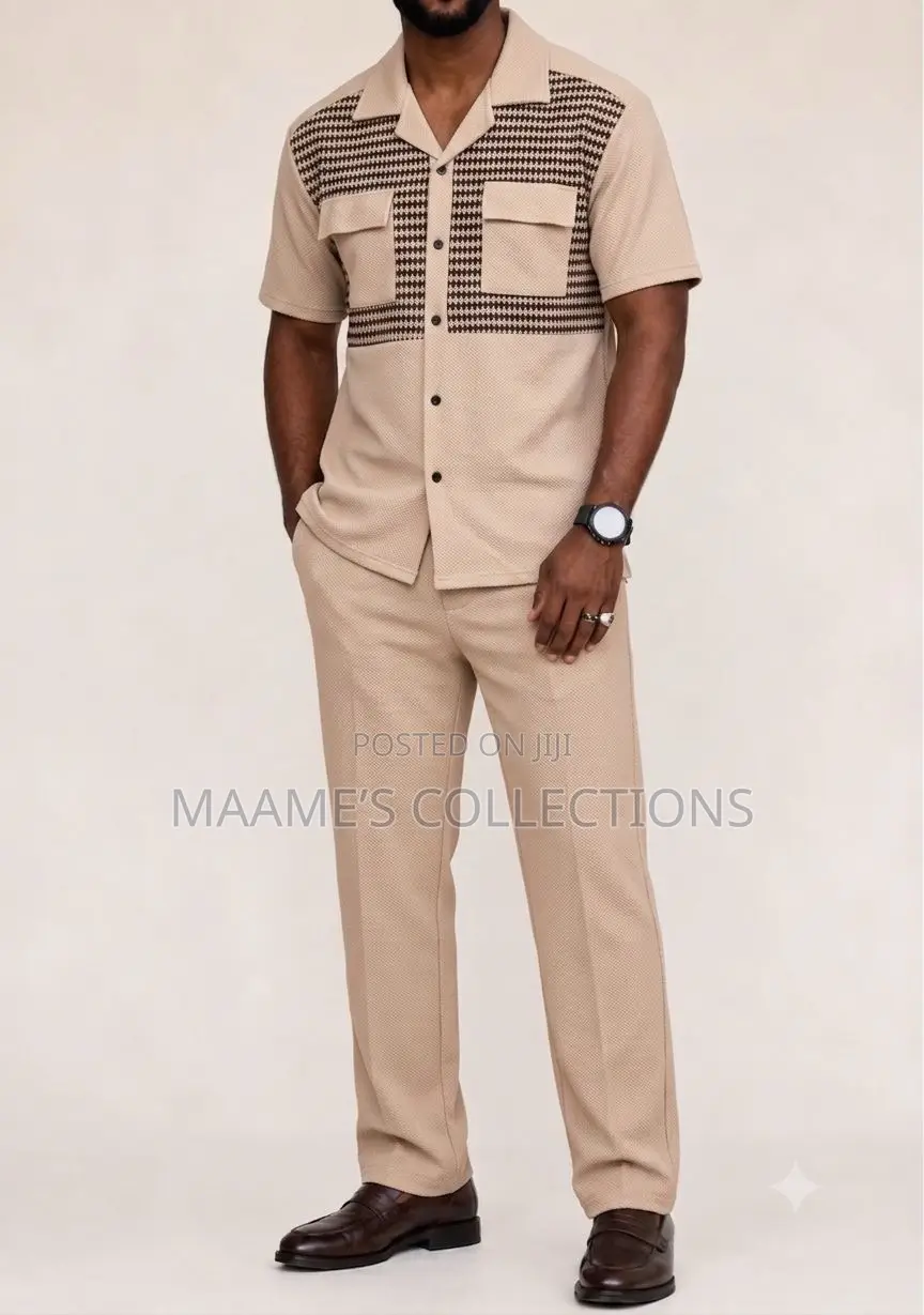 Men's Short Sleeve Top and Long Pants Set
