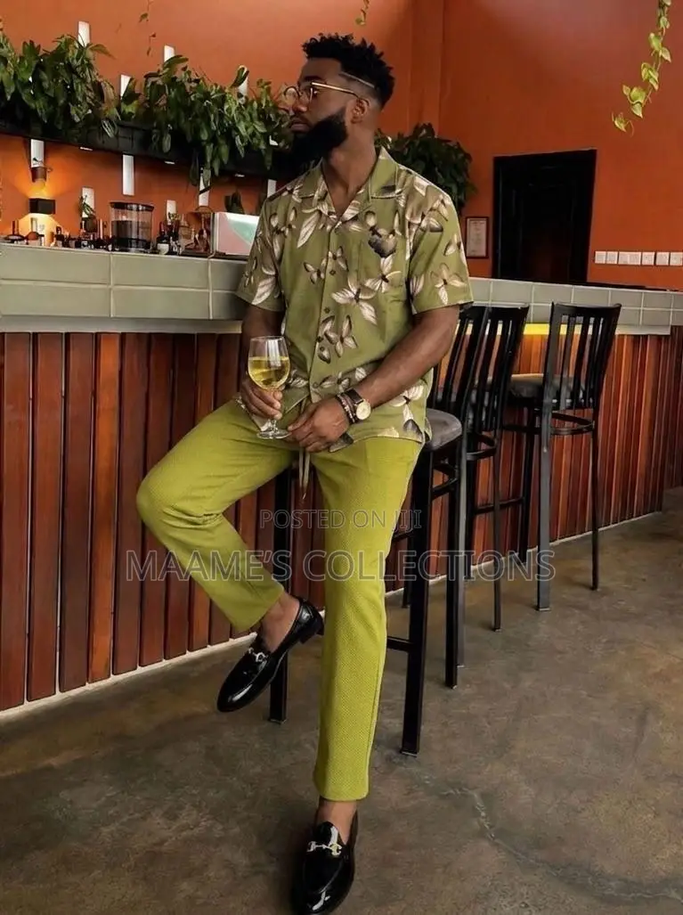 Men's Short Sleeve Top and Long Pants Set