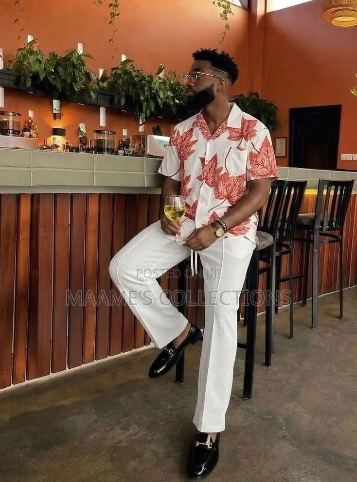 Men's Short Sleeve Top and Long Pants Set