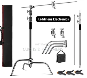 Heavy Duty C Stand + Sand Bag + Carry Bag + 3x Clamp Pegs