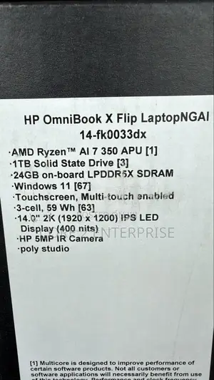 New Laptop HP OmniBook X Flip 14" 24GB AMD Ryzen 7 SSD 1T