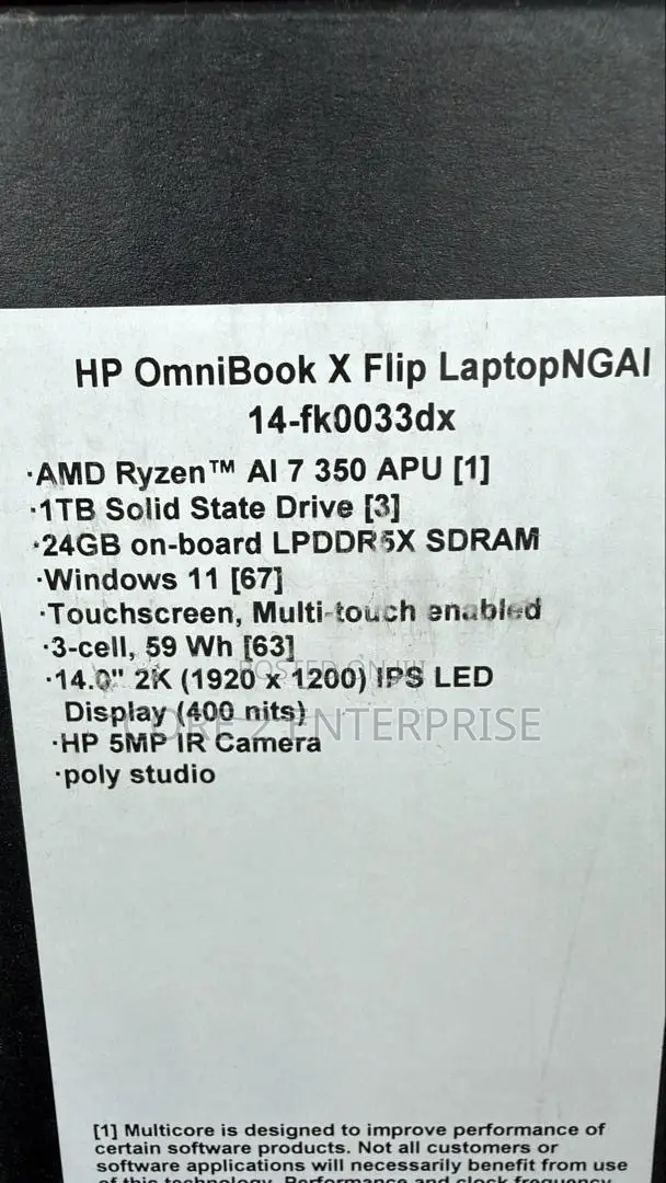 New Laptop HP OmniBook X Flip 14" 24GB AMD Ryzen 7 SSD 1T