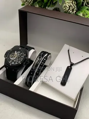 Hublot Watch, Bracelet Necklace Set for Him – Complete Gift Set