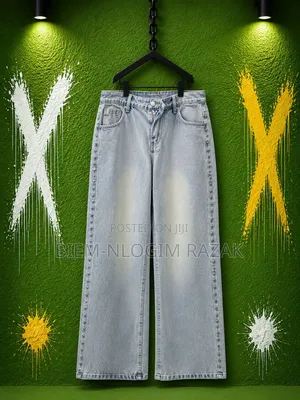 Saint Tears Nd Chrome Heart Baggy Jeans Available in Stock