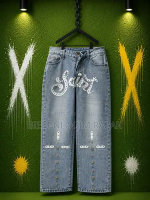 Saint Tears Nd Chrome Heart Baggy Jeans Available in Stock