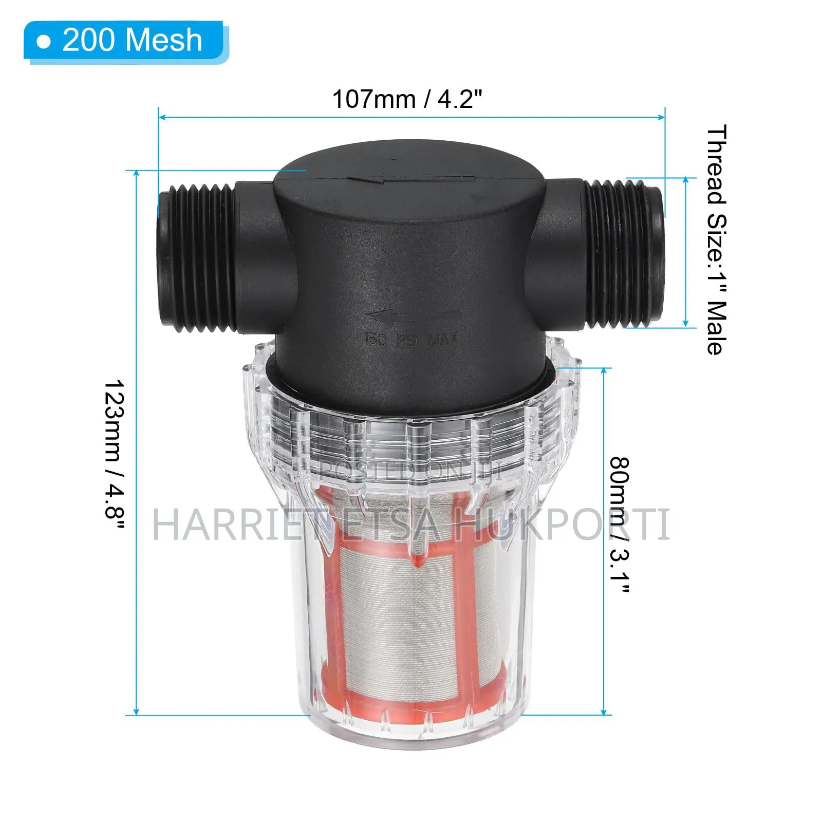 3/4 Inch 200 Mesh Stainless Steel Filter Screen Water Pump Filter