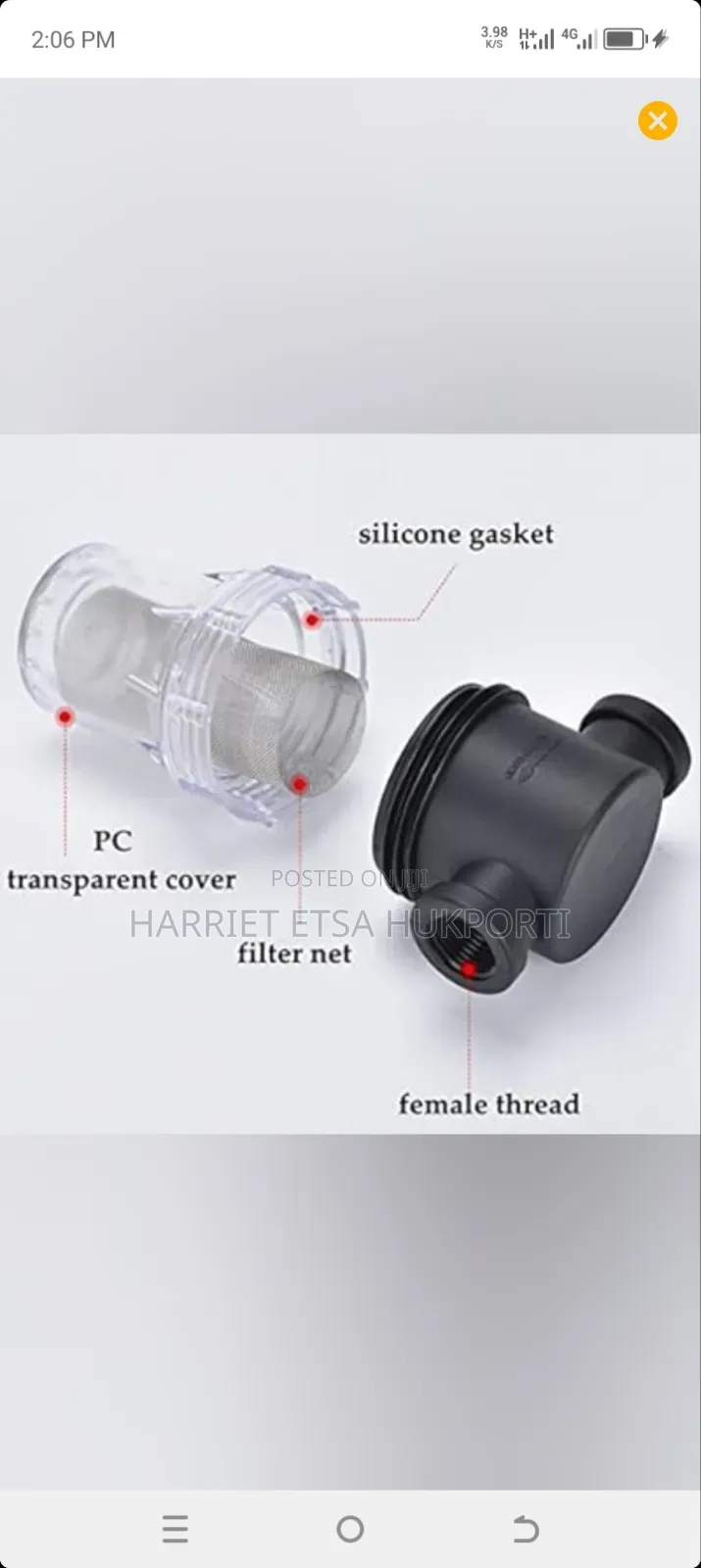 3/4 Inch 200 Mesh Stainless Steel Filter Screen Water Pump Filter
