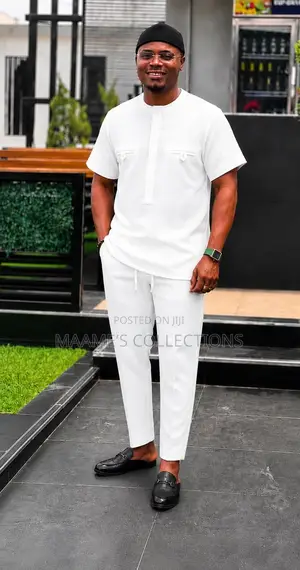 Men’S Elegant Simplicity Kaftan Top and Down 2-Piece ( Very Quality )