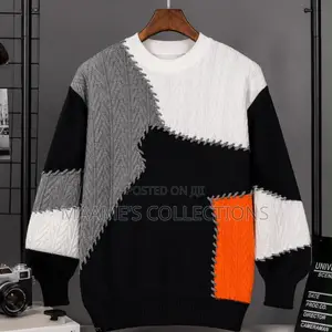 Men’S Blocked Knitted Pullover Sweater
