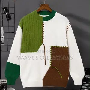 Men’S Blocked Knitted Pullover Sweater