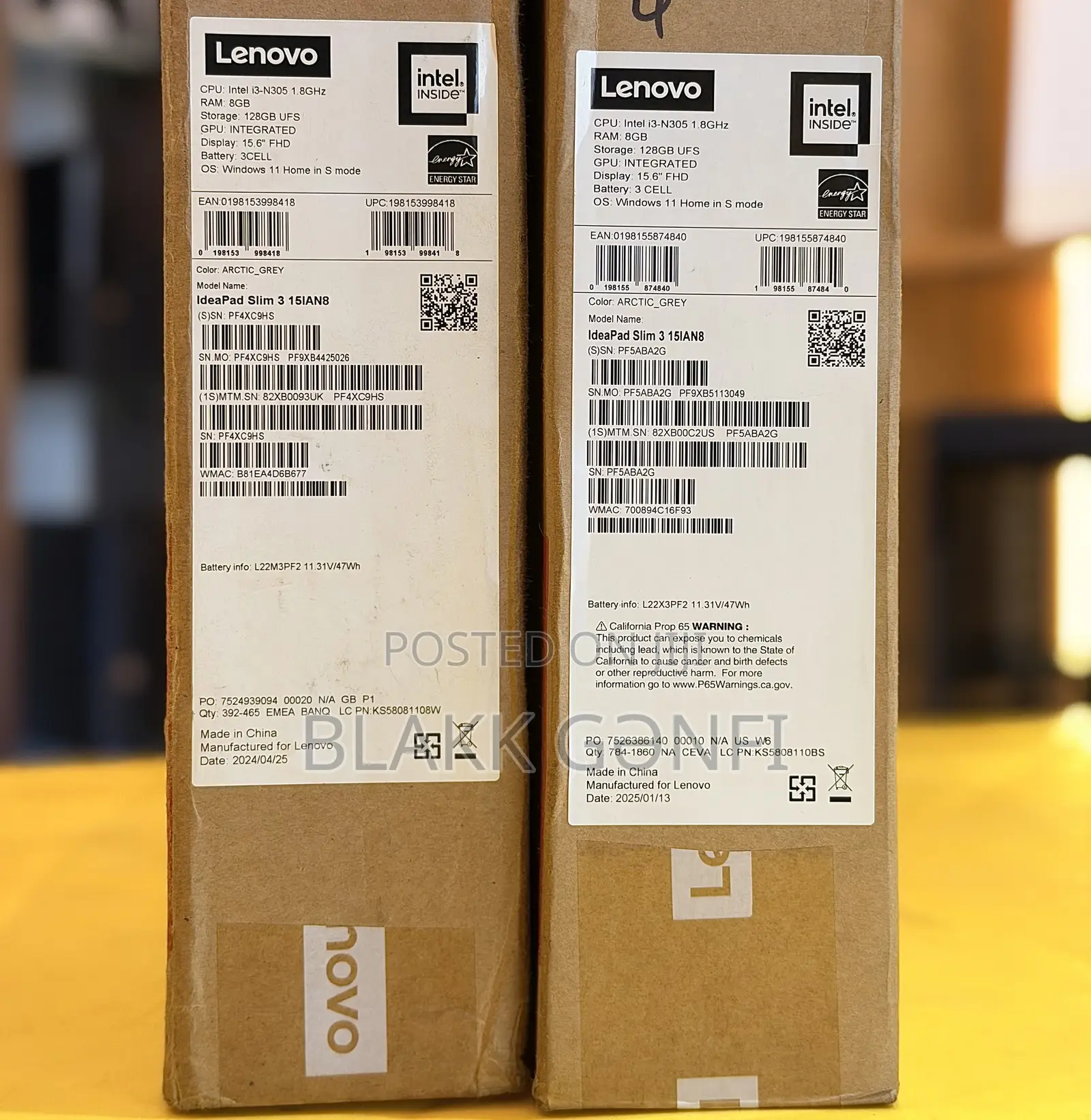 New Laptop Lenovo Ideapad 3 8GB Intel Core i3 SSD 128GB