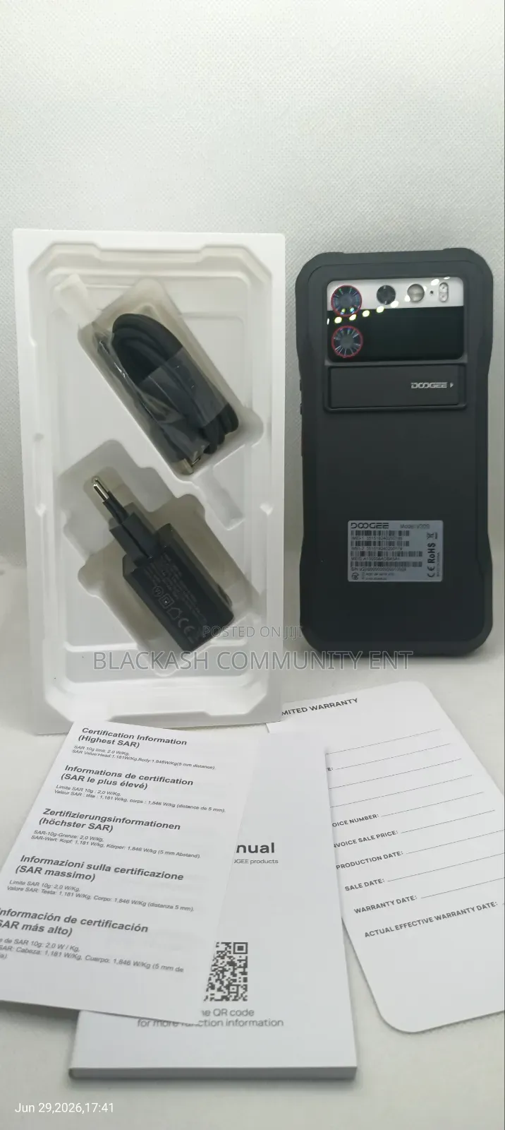 New Doogee V20 256 GB Black