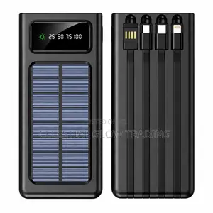 30000mah Solar Power Bank With Built-in Cables-Fast Charging