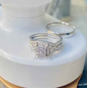 4pcs Pure 925 Sterling Silver Infinity Wedding Ring Set