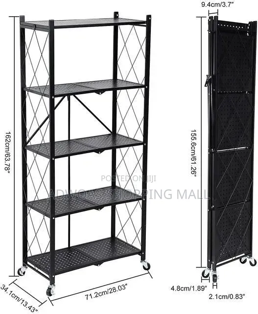 Foldable and Movable Metal Storage Rack