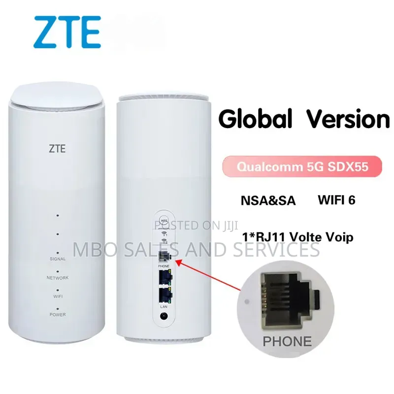 Zte 5g Universal Turbonet Router Wifi6 Cat19 Dual Band + Powerbank/Ups
