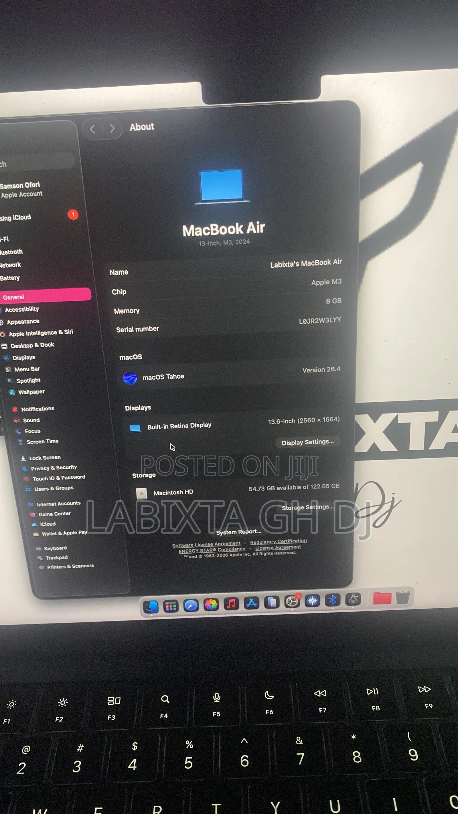 Laptop Apple MacBook Air 2024 M3 8GB Apple M3 SSD 256GB