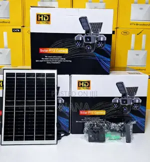 4g 3-Lens Solar-Powered With Led Floodlight Security Camera