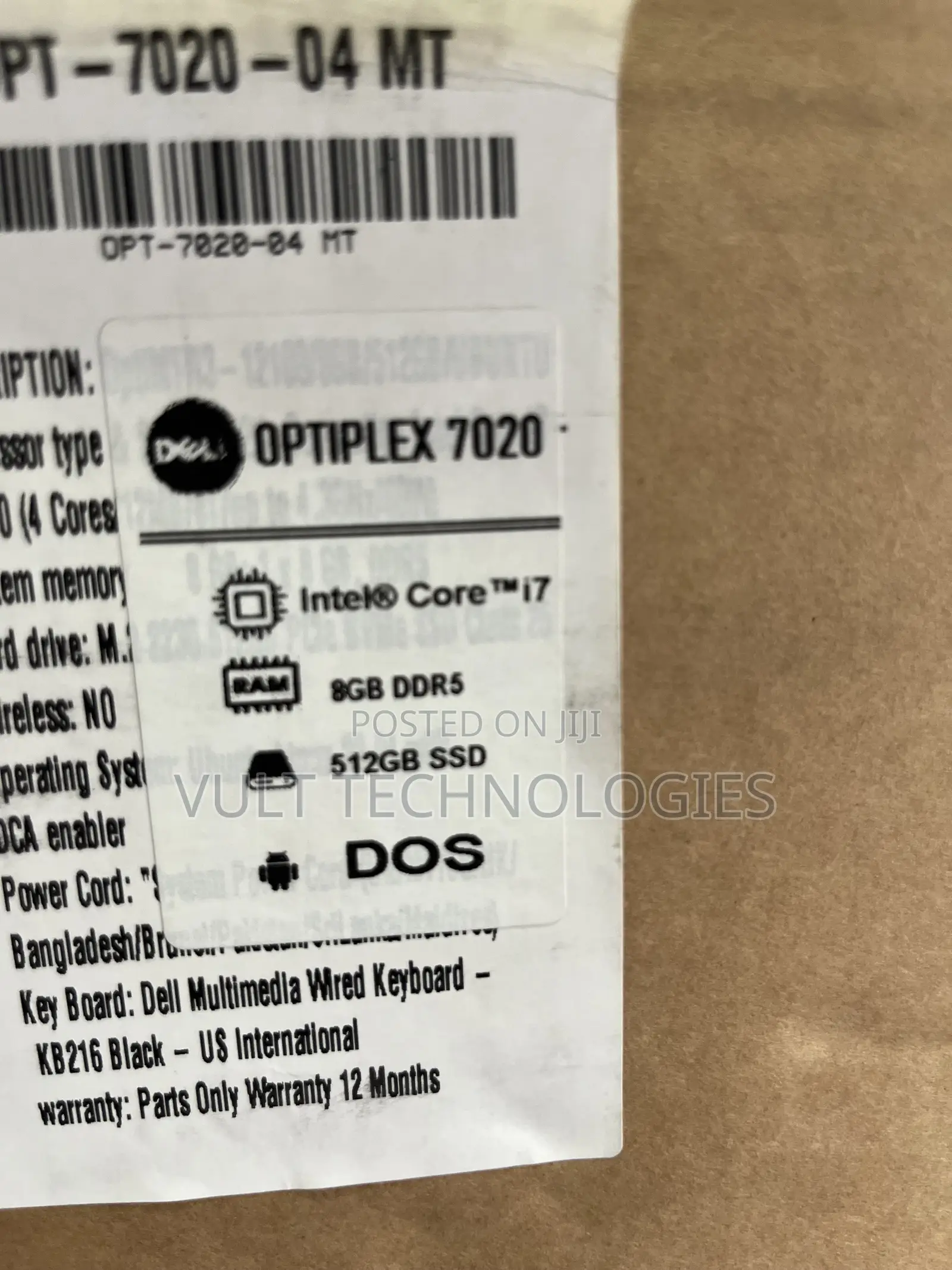 New Desktop Computer Dell OptiPlex 7010 8GB Intel Core i7 SSD 512GB