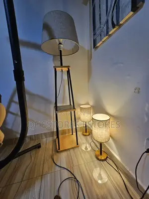 Lamp With Bookshelf and 2 Bedside Lambs