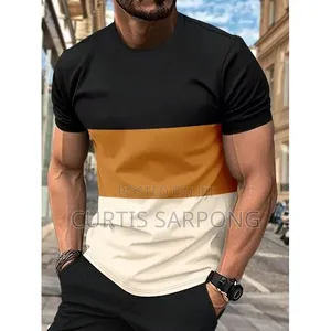 Men’S Summer Contrast T-Shirt – Casual Sports Style