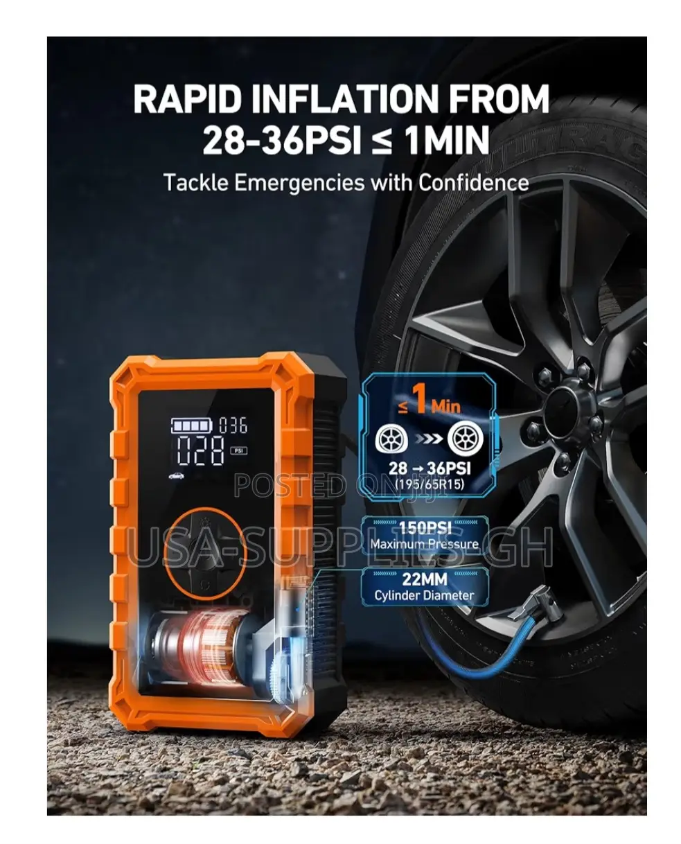 Astroai S8 Car Battery Jump Starter With Tire Inflator From Usa
