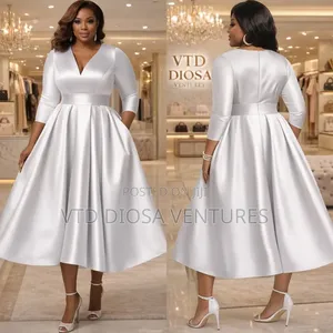 White Satin Flare Dress