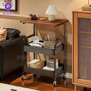 3-Tier Rolling Storage Cart With Wood Top