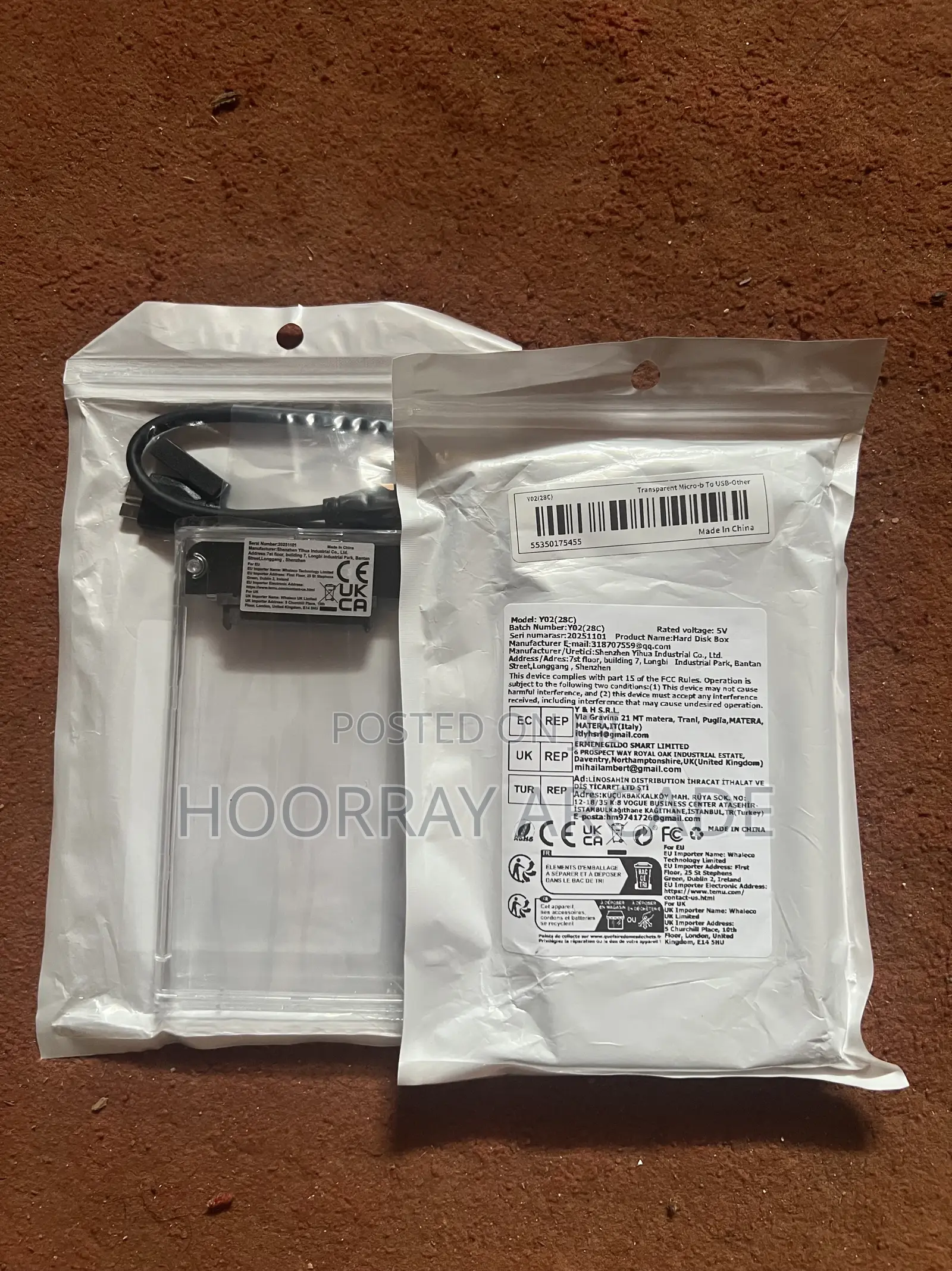 External Hard Drive Case - Ultra High Speed - Sata to Usb Transparent