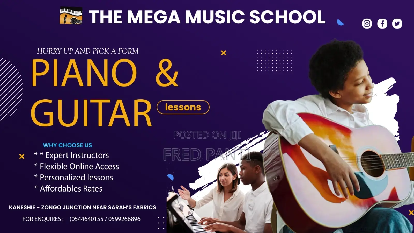 Mega Music School ( Play Keyboard and Guitar Within 3 Months )