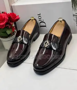 Wine-Colored Dior Men's Executive Leather Loafers