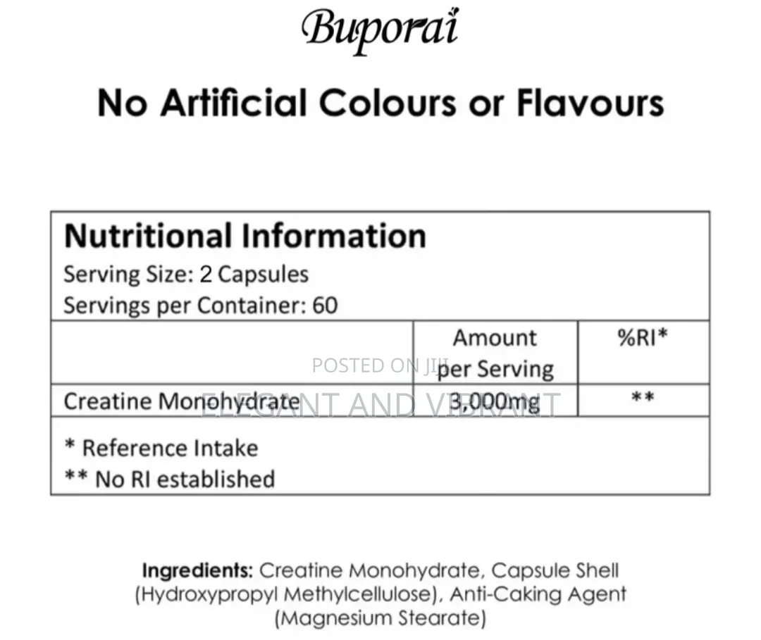 Creatine Monohydrate Capsules 3000mg - High Strength Supplement