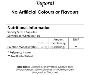 Creatine Monohydrate Capsules 3000mg - High Strength Supplement