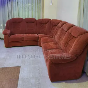 Premium Imported European L-Shaped Corner Sofa Set (6 Seater) Brickred